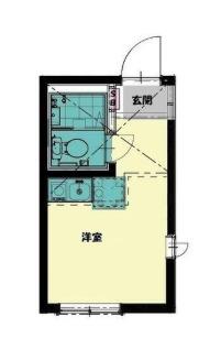 ヒルズ TOR(ワンルーム/1階)の間取り写真