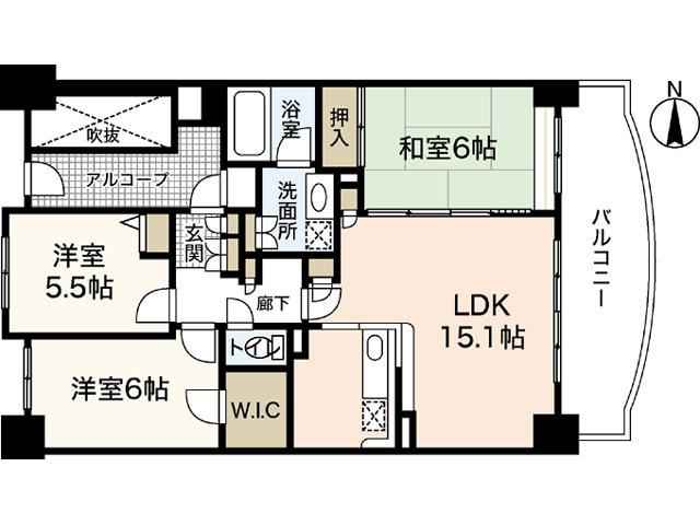 プルミエールA.CITY(3LDK/9階)の間取り写真