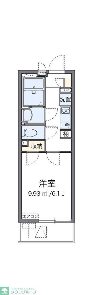 クレイノパークサイド桜(1K/1階)の間取り写真