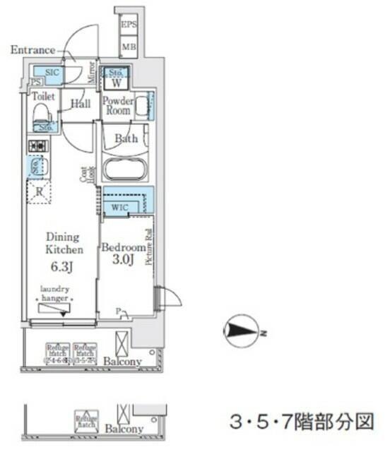 イプセ住吉(1DK/8階)の間取り写真