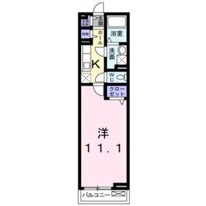 ノーブルスクエア(1K/2階)の間取り写真