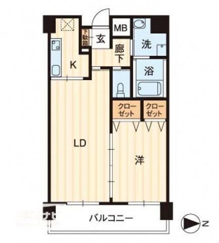 アルファレガロ栗林(1LDK/3階)の間取り写真