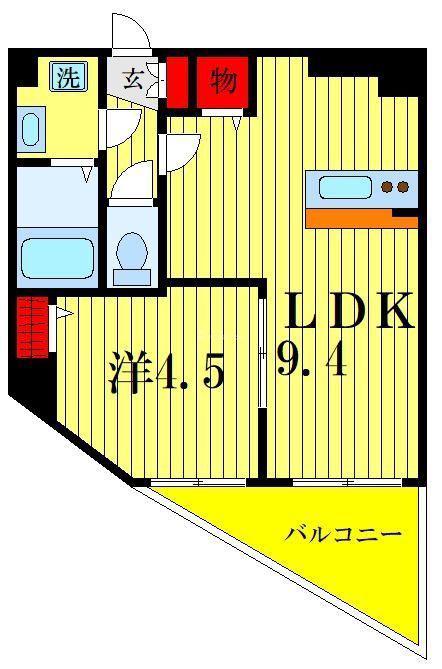 金太郎ヒルズ255(1LDK/5階)の間取り写真
