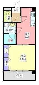 アスティオス(1DK/5階)の間取り写真