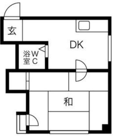 プレアール杭瀬(1DK/4階)の間取り写真