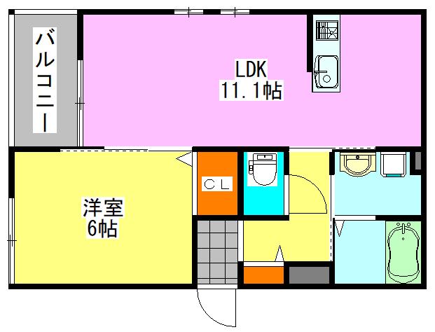 メログラーノ(1LDK/2階)の間取り写真