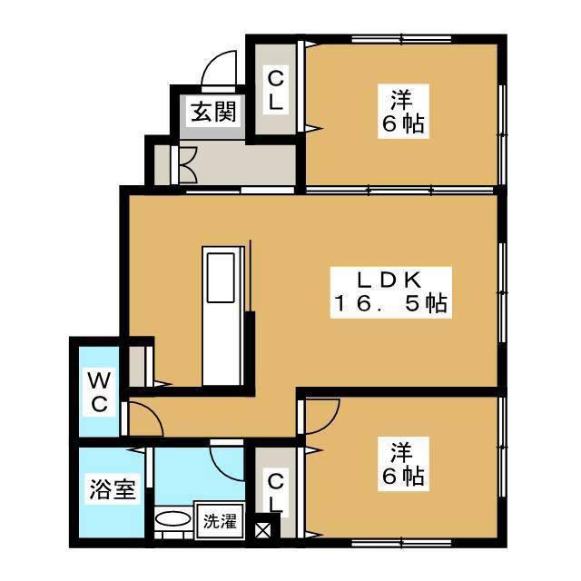AULII(2LDK/1階)の間取り写真