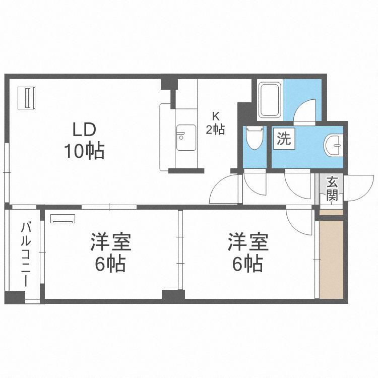 JNO31(2LDK/1階)の間取り写真