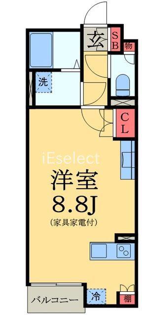 LNイディアル T(ワンルーム/1階)の間取り写真