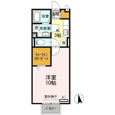 D-ROOM WIN WIN(1K/2階)の間取り写真