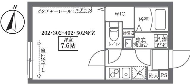 COCOCUBE西日暮里(1K/4階)の間取り写真