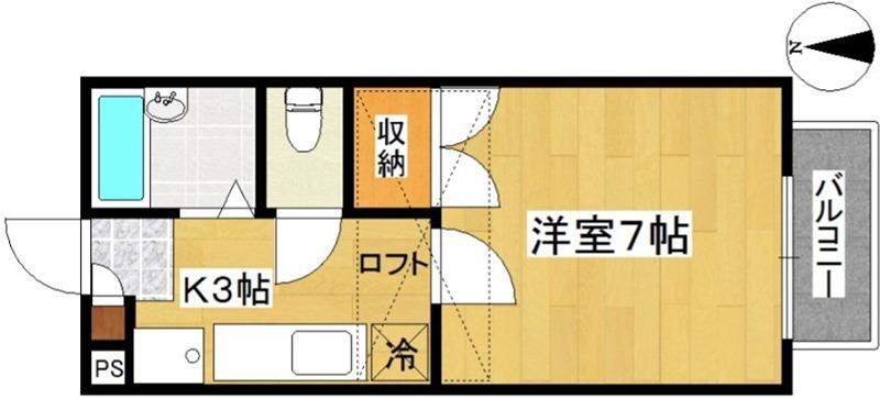 ステーブルサトー(1K/1階)の間取り写真
