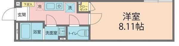 カインドネス新所沢B棟(1K/3階)の間取り写真