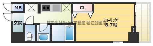 LAULEAKASHIMA(1K/5階)の間取り写真