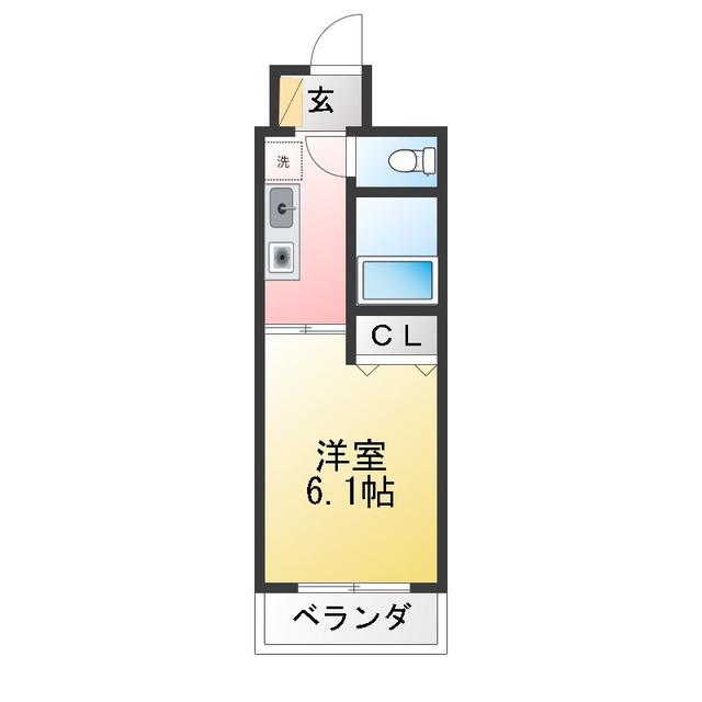 アークシティアレックス(1K/3階)の間取り写真