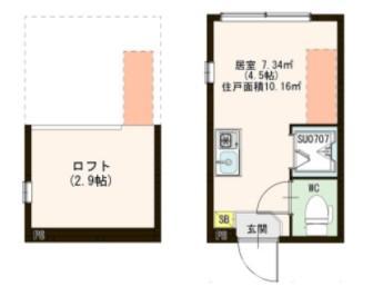 CRAISE (ワンルーム/2階)の間取り写真