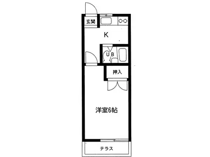 紅ビルコーポ(1K/2階)の間取り写真