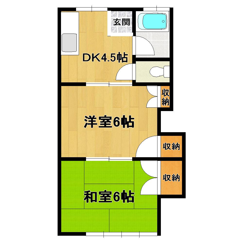 コーポ御料(2K/1階)の間取り写真