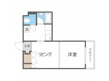 パルティール23(1LDK/3階)の間取り写真