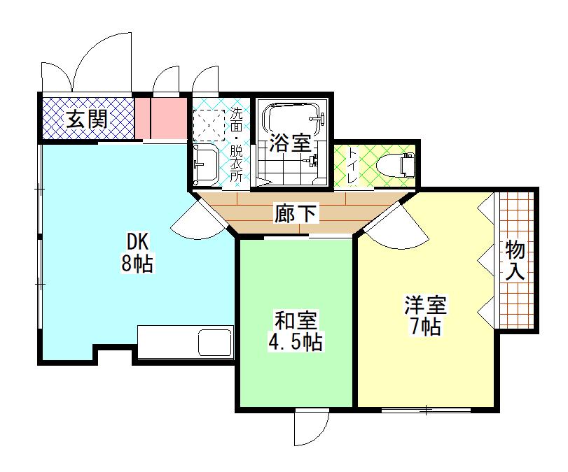 MS東根館(2DK/1階)の間取り写真