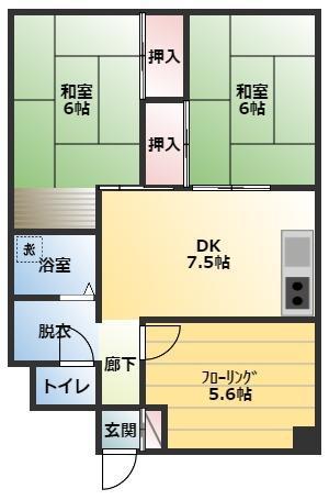 マンションマツシゲ(3DK/3階)の間取り写真