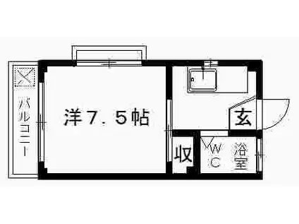 コーポ岡田(1K/3階)の間取り写真