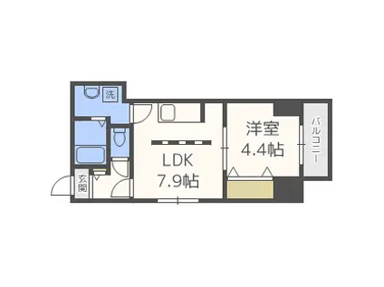 ブランシャールALAIN北18条(1LDK/5階)の間取り写真