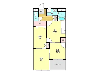 プレステージ伊勢崎(3DK/1階)の間取り写真