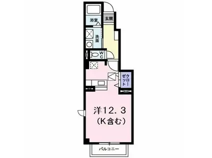 サニ-・ヴィラ ケイ(ワンルーム/1階)の間取り写真