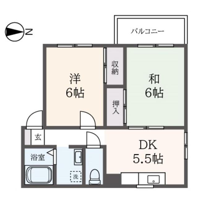 メゾンド野尻(2DK/3階)の間取り写真