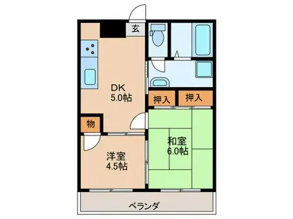 菊地第一マンション(2DK/1階)の間取り写真