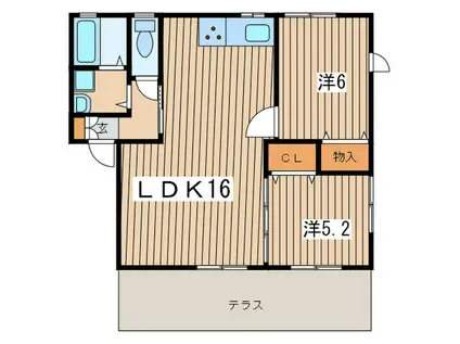 サニーコート矢島(2LDK/1階)の間取り写真