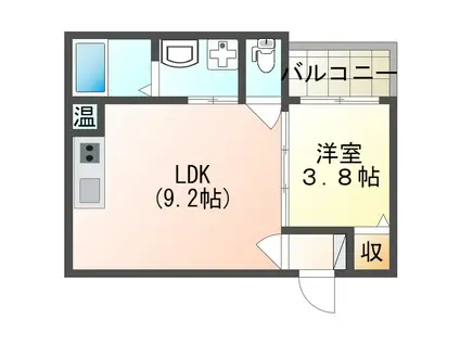 ルミエール若江岩田(1LDK/1階)の間取り写真