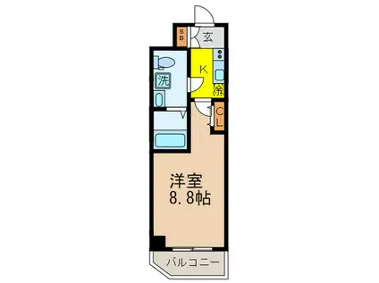 グランパセオ高田馬場(1K/4階)の間取り写真