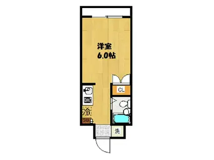 長岡マンション(ワンルーム/1階)の間取り写真