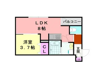 H-MAISON加美正覚寺X(1LDK/2階)の間取り写真
