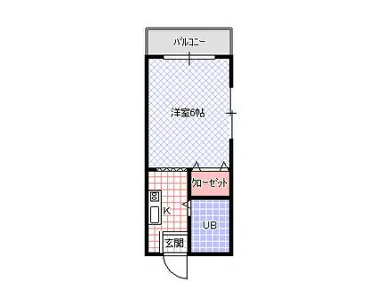 ハイツタケシマ(1K/1階)の間取り写真