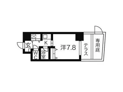 AXIS桜通内山(1K/1階)の間取り写真