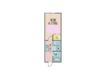 カインドネス京王堀之内(1K/1階)の間取り写真