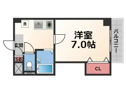 イースト RESIDENCE NAGATA(1K/5階)の間取り写真