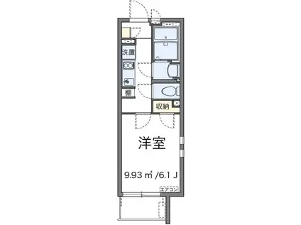 クレイノサークル 平和台(1K/3階)の間取り写真