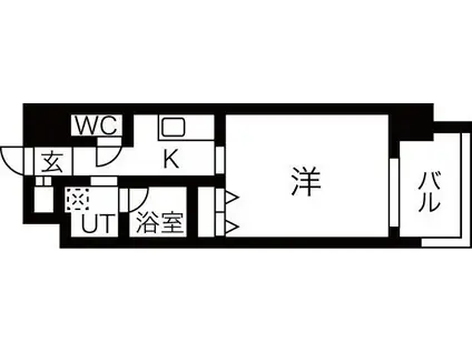 オープンブルーム八田STATIONFRONT(1K/7階)の間取り写真