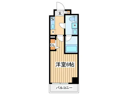 ジェノヴィア川崎2スカイガーデン(1K/2階)の間取り写真