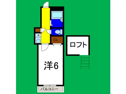 フェアリー大和町(1K/2階)の間取り写真