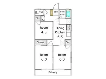 ベルクハイツ(3DK/2階)の間取り写真