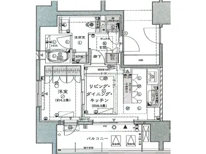 ザ・パークハウスアーバンス御茶ノ水(1LDK/4階)の間取り写真