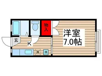 コーポユタカ(1K/1階)の間取り写真