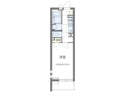 スクエア与野(1K/4階)の間取り写真