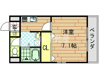 GRACE A(1K/4階)の間取り写真