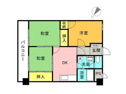 ロイヤルハイツMITSUYA(3DK/7階)の間取り写真